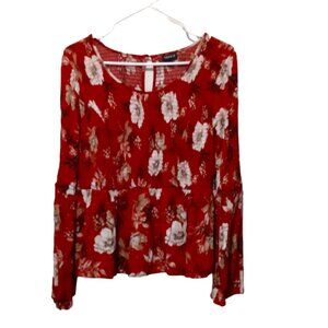 Torrid Women's Floral Print Babydoll Smocked Bodice Crop Top SIze 1